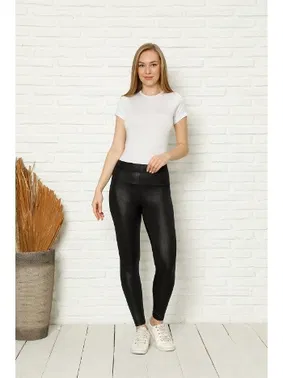 Akbeniz Akbeniz Siyah Kadın Deri Tayt 5885 - Alternatif Görünüm