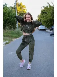 Akbeniz Kapşonlu Kadife Kadın Eşofman Takım Akbeniz 9055