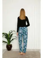 Kadın Pamuklu Alt Pijama Akbeniz 27389 Mavi detay görünüm