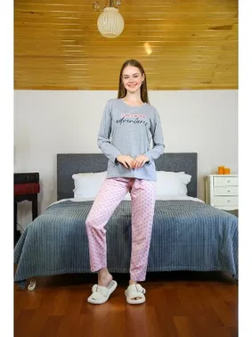 Akbeniz Uzun Kollu Penye Kadın Pijama Takım Akbeniz 4118