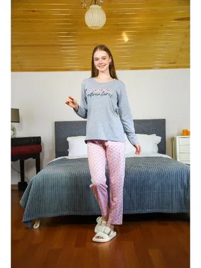 Akbeniz Uzun Kollu Penye Kadın Pijama Takım Akbeniz 4118 - Alternatif Görünüm