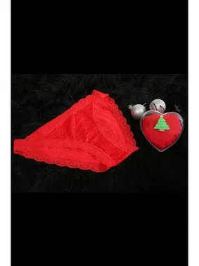 Akbeniz Yılbaşı Özel Kırmızı Kadın Slip Külot Akbeniz 2023