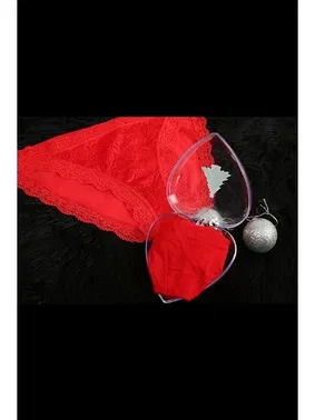 Akbeniz Yılbaşı Özel Kırmızı Kadın Slip Külot Akbeniz 2023 - Alternatif Görünüm