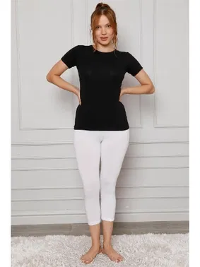 Akbeniz Akbeniz Penye Likralı Diz Altı Kadın Tayt 5873P