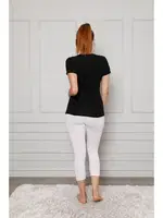 Akbeniz Penye Likralı Diz Altı Kadın Tayt 5873P Beyaz farklı açı