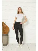 Akbeniz Penye Likralı Desenli Tayt 5883 Siyah detay görünüm