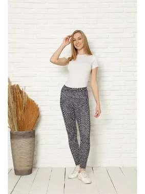 Akbeniz Desenli Akbeniz Penye Likralı Tayt 5884 - Alternatif Görünüm