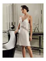 Altılı Saten Gelin Çeyiz Gecelik Sabahlık Takımı Perin 9300 Ekru görsel 6