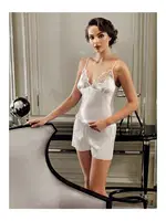 Altılı Saten Gelin Çeyiz Gecelik Sabahlık Takımı Perin 9300 Ekru görsel 8