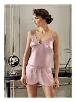 Altılı Saten Gelin Çeyiz Gecelik Sabahlık Takımı Perin 9300 Pudra görsel 16