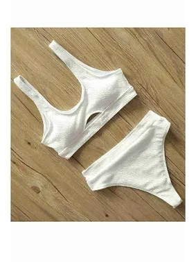 Angelsin Angelsin Göğüs Dekolteli Bikini Üst Beyaz MS41608 - Alternatif Görünüm