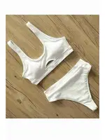 Angelsin Göğüs Dekolteli Bikini Üst Beyaz MS41608 Beyaz detay görünüm