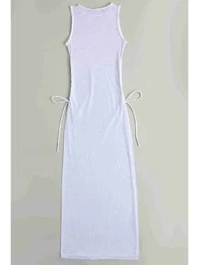 Angelsin Angelsin Tül Pareo Plaj Elbisesi Beyaz MS4402 - Alternatif Görünüm