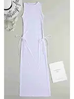 Angelsin Tül Pareo Plaj Elbisesi Beyaz MS4402 Beyaz farklı açı