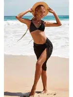 Angelsin Tül Pareo Plaj Elbisesi Siyah MS4404 Siyah görsel 4