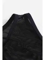 Angelsin Tül Pareo Plaj Elbisesi Siyah MS4402 Siyah görsel 4