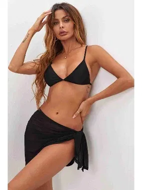 Angelsin Angelsin Tül Pareo Siyah