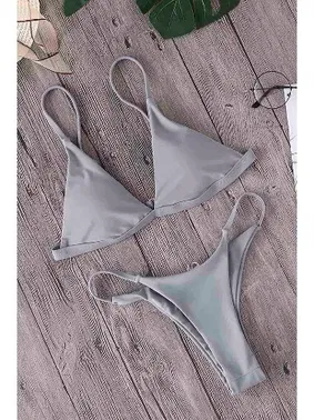 Angelsin Angelsin Üçgen Bikini Alt Gri MS41409-Gri - Alternatif Görünüm