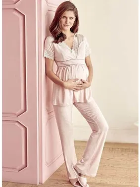 Anıl Anıl Hamile Sabahlık ve Pijama Takım 9603 - Alternatif Görünüm