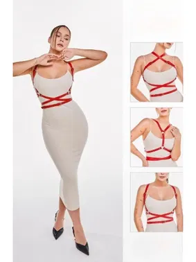 missisX Askılı Deri Harness Kemer Kırmızı MissisX 923 - Alternatif Görünüm