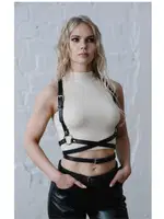 Deri Askılı Kemer Harness MissisX 923 Siyah