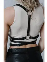 Deri Askılı Kemer Harness MissisX 923 Siyah farklı açı