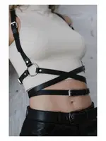 Deri Askılı Kemer Harness MissisX 923 Siyah görsel 4
