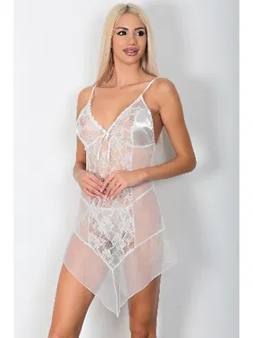 Phevos Askılı Saten Dantel Detaylı Gecelik Takımı Phevos 011-003526 - Alternatif Görünüm