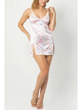 Phevos Askılı Yırtmaçlı Saten Gecelik Phevos 012-002270