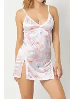 Askılı Yırtmaçlı Saten Gecelik Phevos 012-002270 Desenli görsel 6