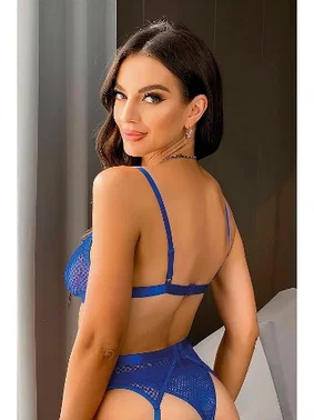 NightLight Bacak Bantlı File Fantezi Jartiyer Takım 3405 - Alternatif Görünüm