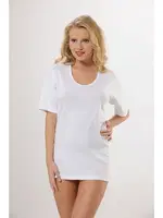 Pamuk Rahat Doku Yaka Detaylı Kısa Kol Ribana Büyük Beden Atlet Hmd 2009 Beyaz detay görünüm