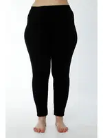 Bayan Battal Likralı Pamuk Rahat Doku Tayt HMD 4019 Siyah detay görünüm