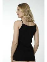 Bayan ip Askılı Atlet Hmd 2006 Siyah detay görünüm