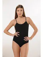 Siyah Rahat Doku Pamuklu İnce Askılı Çıtçıtlı Body HMD 3002 Siyah görsel 4