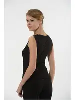 Bayan Likralı Süprem Atlet Hmd 2441 Siyah detay görünüm