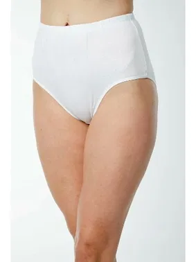 HMD Bayan Rahat Doku Pamuklu Beyaz Ribana Bato Külot Hmd 1003 - 6 Adet - Alternatif Görünüm