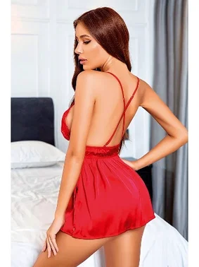 NightLight Bel Dekolteli Saten Mini Gecelik Nightlight 3401 - Alternatif Görünüm