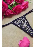 Leopar Desen Fantazi Tanga Bella Notte 18002 Siyah detay görünüm