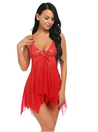 Bella Notte Asimetrik Kesim Dantel Babydoll Gecelik Bella Notte 15507