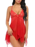 Asimetrik Kesim Dantel Babydoll Gecelik Bella Notte 15507 görsel 4