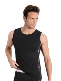 Berrak Yanları Çizgili Modal Erkek T-Shırt Berrak 1032