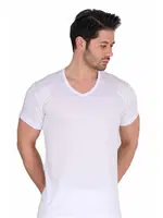 Berrak 1036 Erkek Modal V Yaka Atlet Beyaz detay görünüm