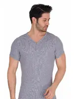 Berrak 1045 Erkek Kaşkorse T-shirt Gri farklı açı