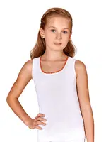 Geniş Askılı Ponponlu Kız Çocuk Ribana Atlet Berrak 2504 Beyaz