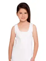 Geniş Askılı Kız Çocuk Ribana Atlet Berrak 2506 Beyaz detay görünüm