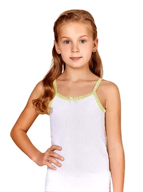 Berrak Dantelli Fiyonklu Kız Çocuk İp Askılı Atlet Berrak 2515