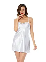 Beyaz Saten Gecelik Sistina M-267 Beyaz detay görünüm