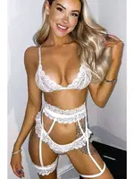 Beyaz Seksi Jartiyer Takım Night Light 3387-1 Beyaz görsel 4