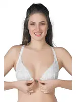 Önden Açılır Balenli Sporcu Sütyen C Cup Emay 187 C Ekru farklı açı